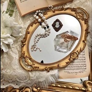 Ornate Wall Vintage Mirror/ Tray